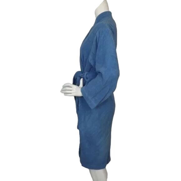 MELSIMO Terrycloth Robe, M/L, LIGHT Blue, Long sleeve, Wrap front, matching belt - Picture 6 of 11